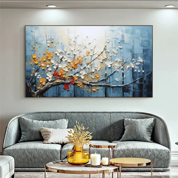 Colorful Tree And Flower Painting #TF020