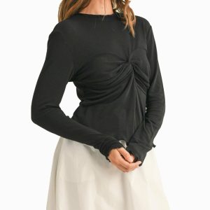 Fine Knit Ruched Top ZQ11