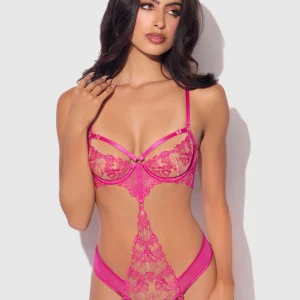 Nova Blacklight Glow Lace Teddy Pink Dragon