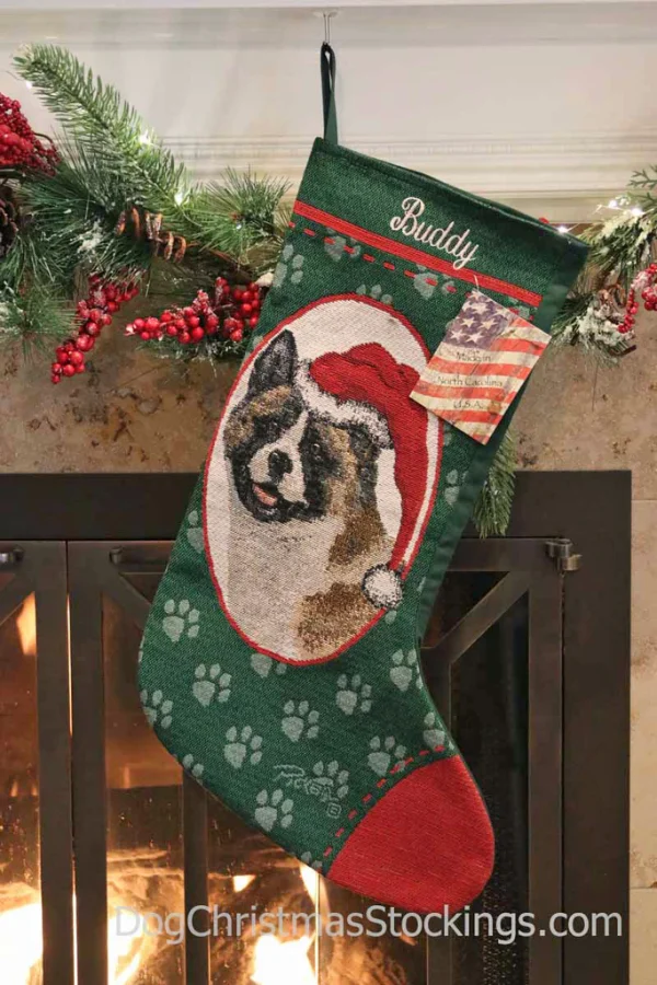 Akita Personalized Christmas Stocking