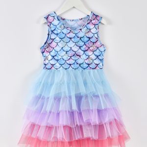 Girls Mermaid Dress, Princess Dress For Pageant Gown Birthday Evening Party Wedding Aged 3-7 Years Old