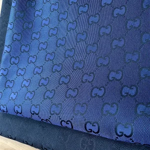 Navy Blue Gucci Fabric With Big Pattern
