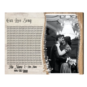 Song Lyrics Wall Art, Wedding Song Lyrics with Photo, Valentine Personalized Gifts
